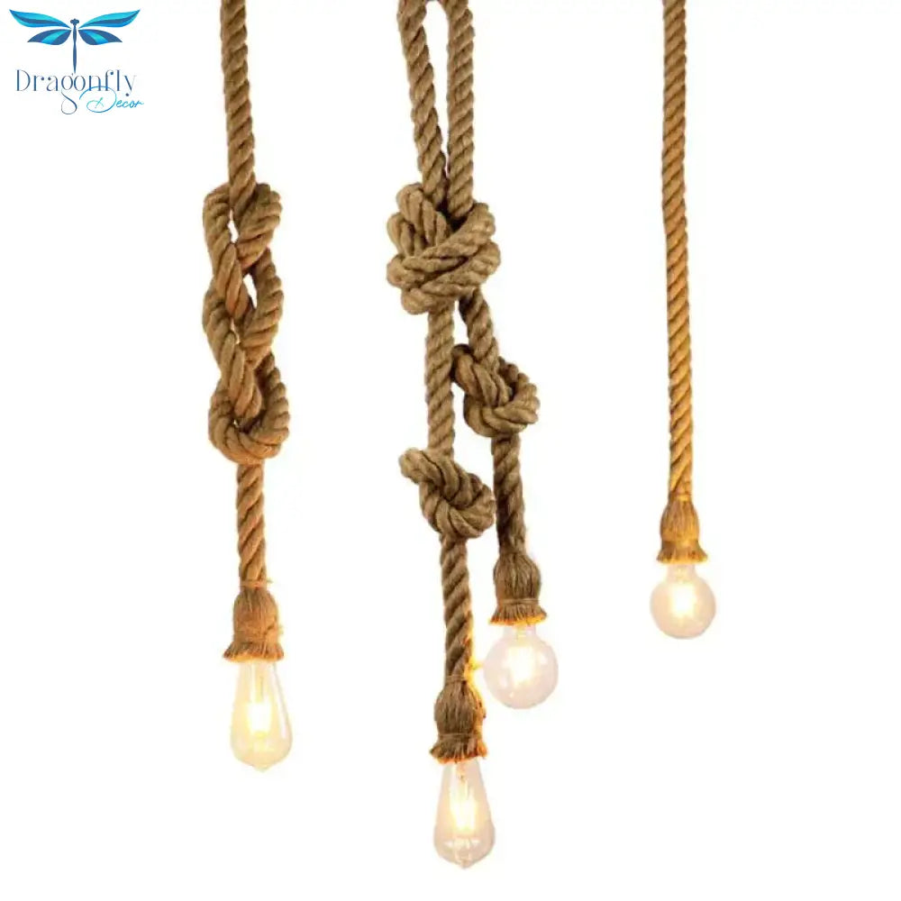 Vintage Rope Edison Pendant Lights Personality Loft E27 Industrial Lamp Hanglamp For Kitchen Cafe