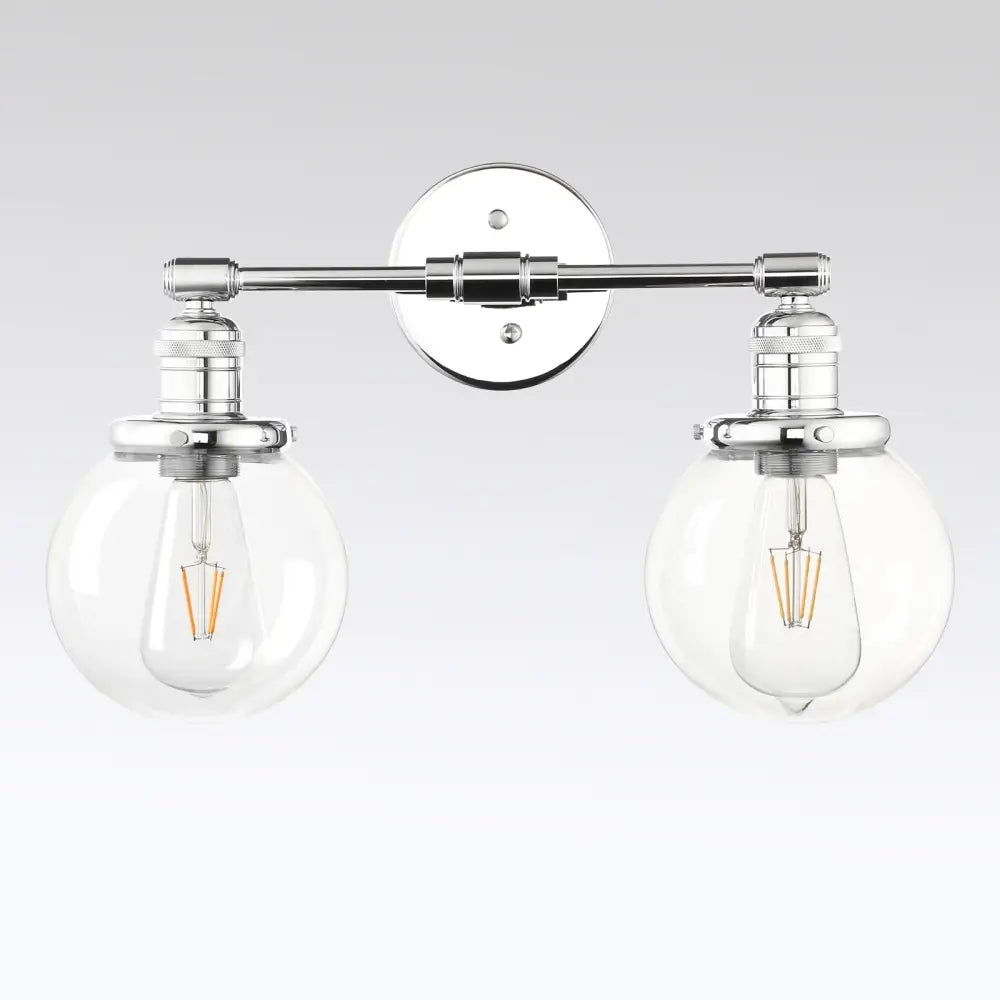 Vintage Wall Sconces With Clear Globe Glass Shade Lamp For Hallway Living Room Kitchen Dining