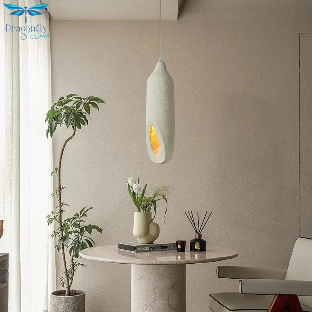 Wabi Sabi Off White Pendant Lamp Nordic Water Bottle Shape 63Cm High Hanging Light