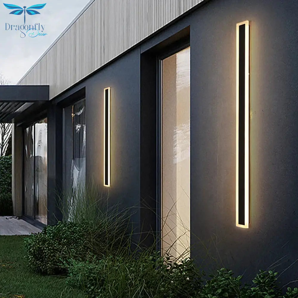 Waterproof Outdoor Lighting Tall Led Wall Lamp Ip65 Aluminum Dimmable Light Garden Porch Sconce