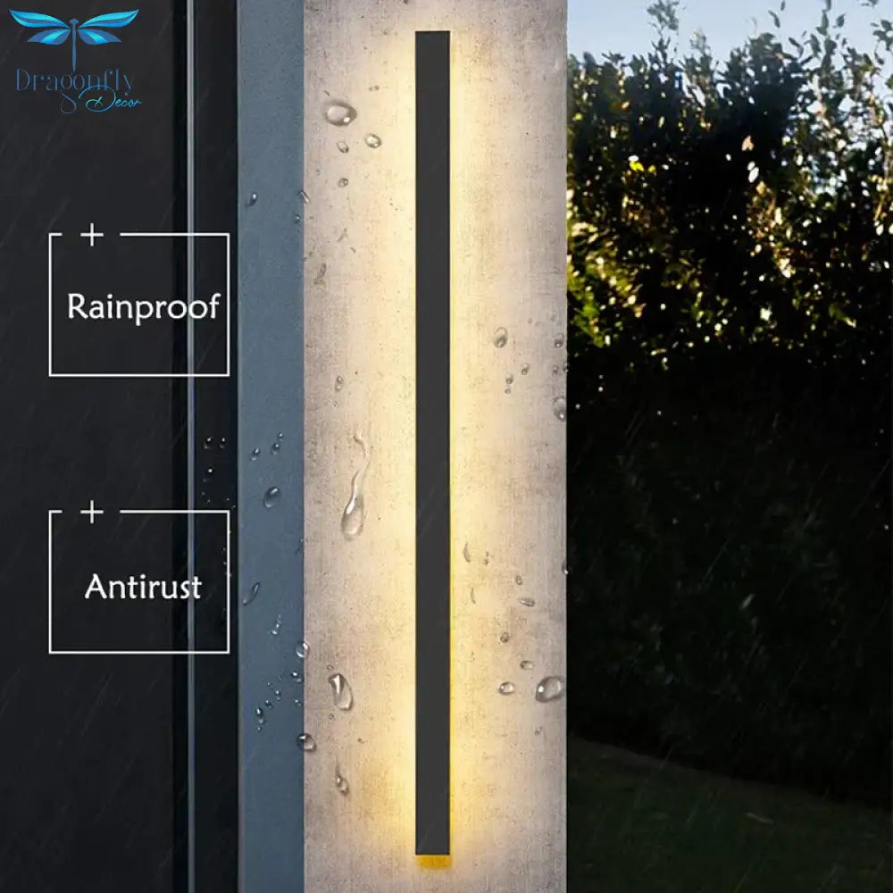 Waterproof Outdoor Wall Lamp Led Long Ip65 Aluminum Light Garden Villa Porch Sconce 110V 220V