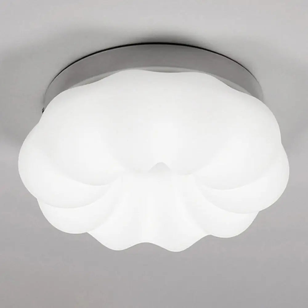 Whimsical Kids’ Room Illumination: Led Plastic Cloud Flush Mount Ceiling Light In White / 12’