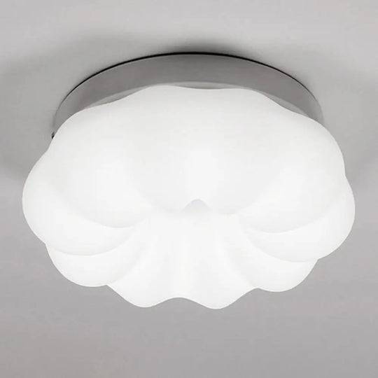 Whimsical Kids’ Room Illumination: Led Plastic Cloud Flush Mount Ceiling Light In White / 12’