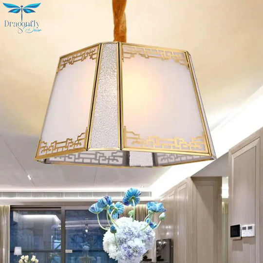 White Frosted Glass Tower Shaped Chandelier Simple 5 Heads Hallway Suspension Pendant Light