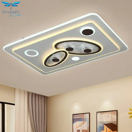 White Rectangular Acrylic Flush Mount Lighting Modern Led Ceiling Light Fixture