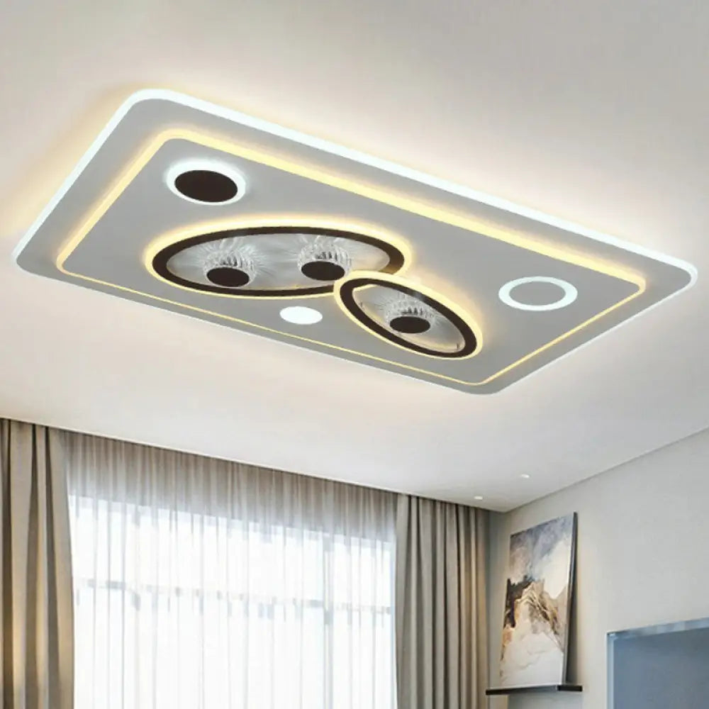White Rectangular Acrylic Flush Mount Lighting Modern Led Ceiling Light Fixture / B