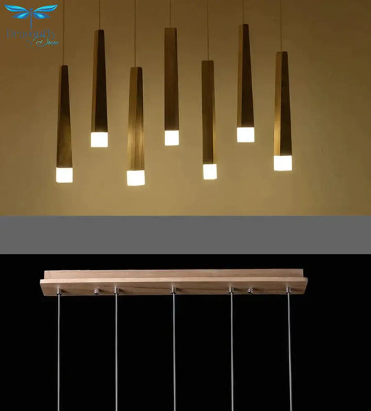 Wood Stick Pendant Lamp Light Modern Bedside Natural Pipe Lights