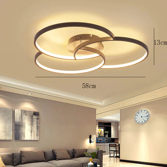 Nordic 3 - Ring Led Ceiling Lamp - A Simple Yet Luxurious Addition To Your Living Room Or Bedroom