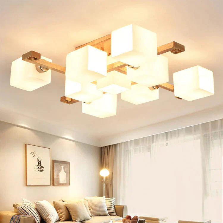 Nordic Personality Simple Log Ceiling Lamp In Living Room Creative Warm Bedroom Restaurant Solid