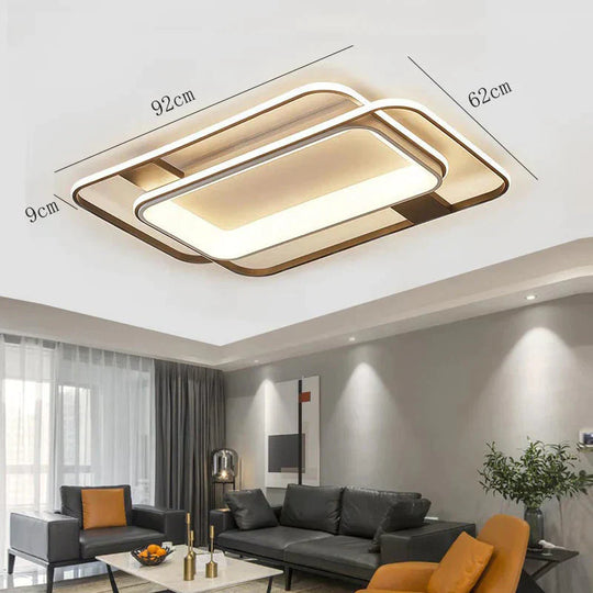 Modern Simple Living Room Lamp Led Ceiling Bedroom Study Aisle Rectangle / Tri - Color Light