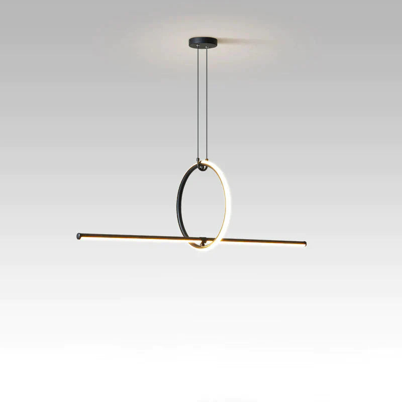 Modern Simple Dining Table Bar Lamp Minimalist Strip Chandelier Pendant