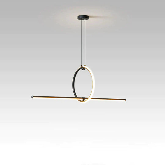 Modern Simple Dining Table Bar Lamp Minimalist Strip Chandelier Pendant