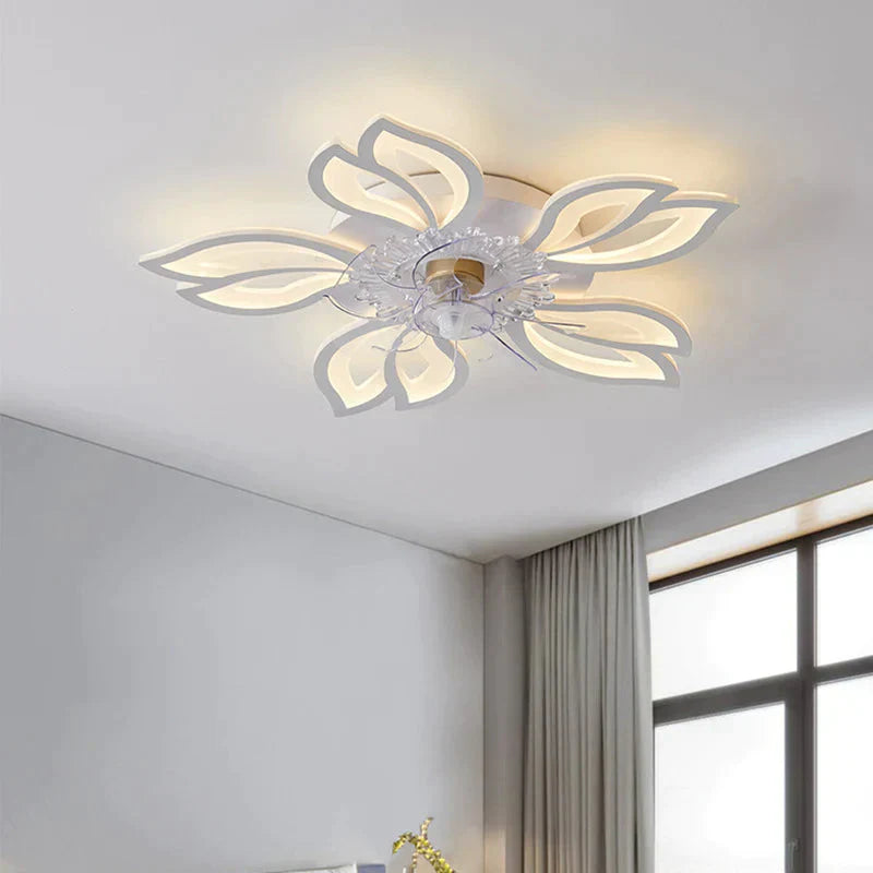Modern And Simple Petal Ceiling Fan Light Led