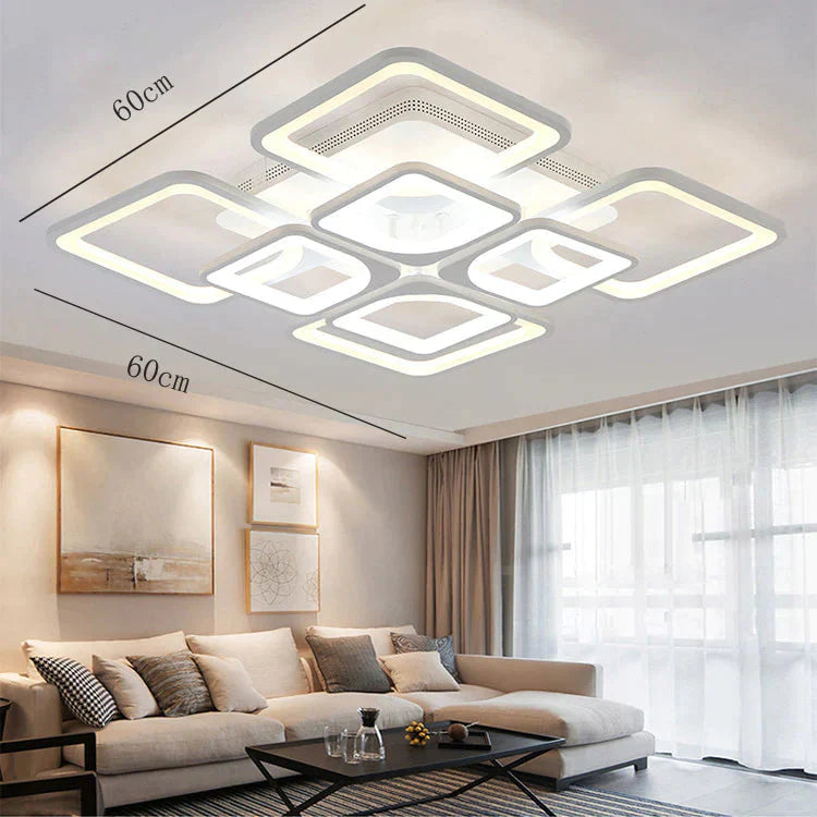 Living Room Lamp Acrylic Dimming Simple Modern Atmospheric Ceiling White / A - 8 Heads Warm Light