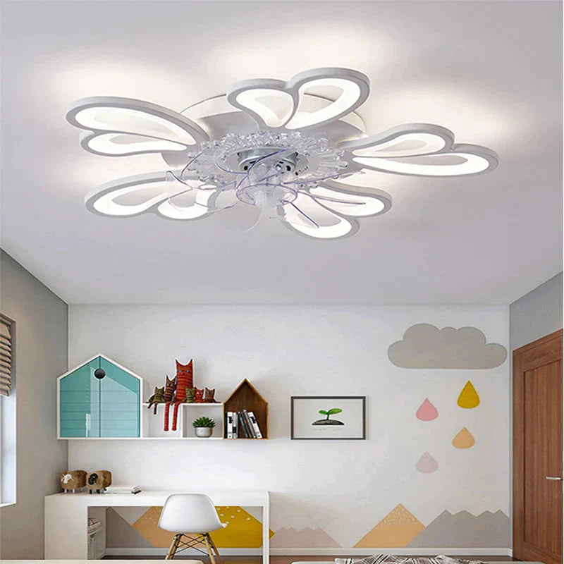 Modern Minimalist Fan Light Led Silent Heart - Shaped Ceiling Ceiling