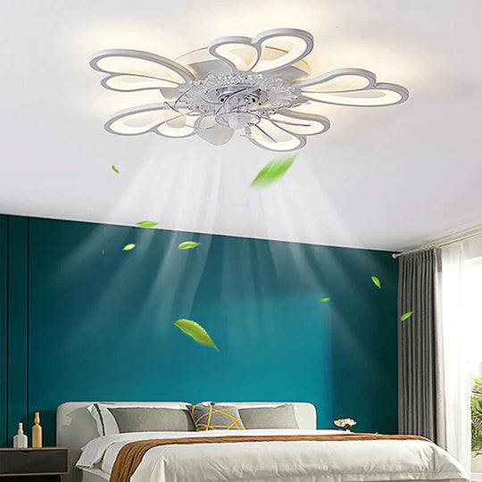 Modern Minimalist Fan Light Led Silent Heart - Shaped Ceiling Ceiling