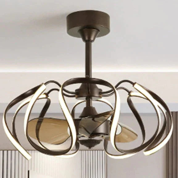 Simple Invisible Ceiling Fan Lamp Bedroom Dining Room With Electric Chandelier Integrated Pendant