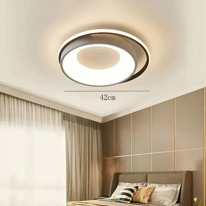 Modern Simple Living Room Lamp Led Ceiling Bedroom Study Aisle Round Shape / Tri - Color Light