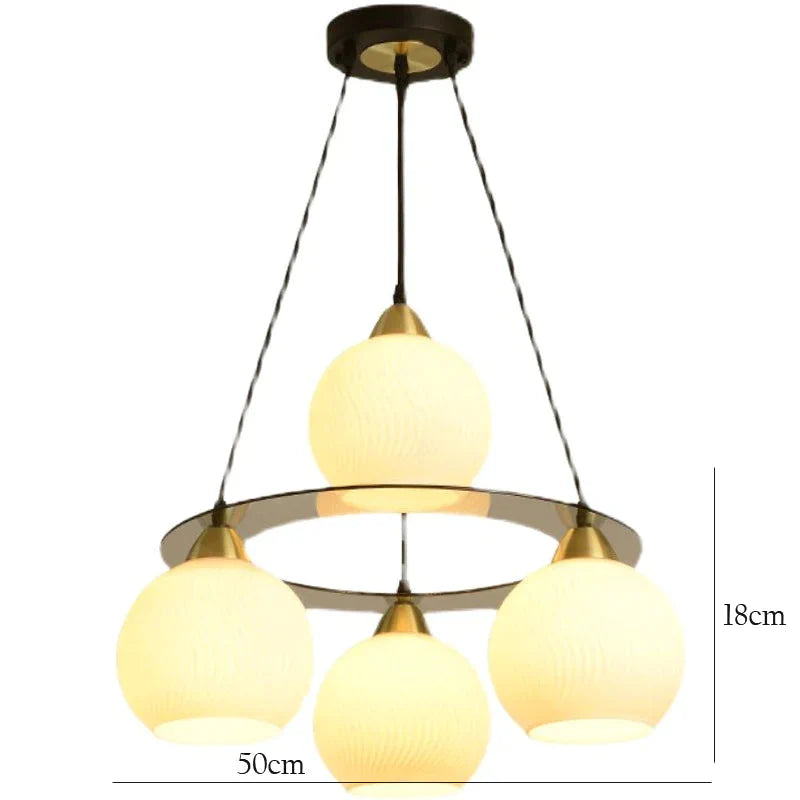 Restaurant Simple And Creative Chandelier Led Lamp Four Head Round Dining Room Living Bar As Show /