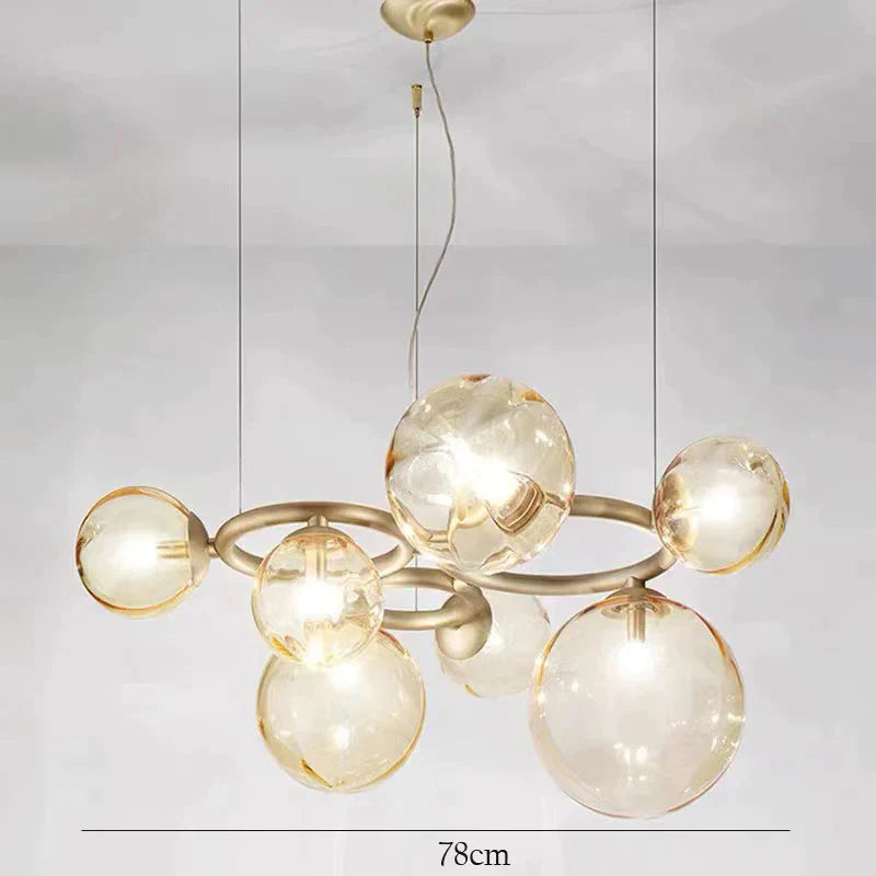 Modern Simple Magic Bean Living Room Bedroom Dining Glass Hanging Lamps Gold / 7 Heads Pendant