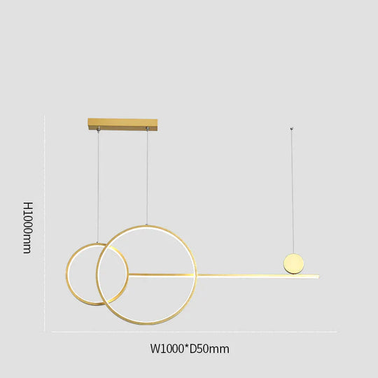 Modem Designer Light Luxury Dining Table Bar Chandelier Nordic Creative Personality Minimalist Ring