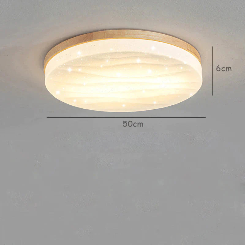 Nordic Living Room Lamp Modern Minimalist Ceiling Solid Wood Bedroom Star Lamps Round Shape /