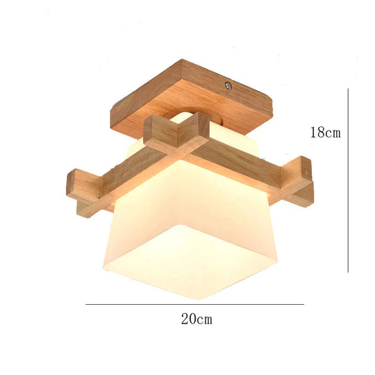 Solid Wood Aisle Lamp Simple Art Restaurant Corridor Porch Wooden Ceiling Single Head / No Bulb