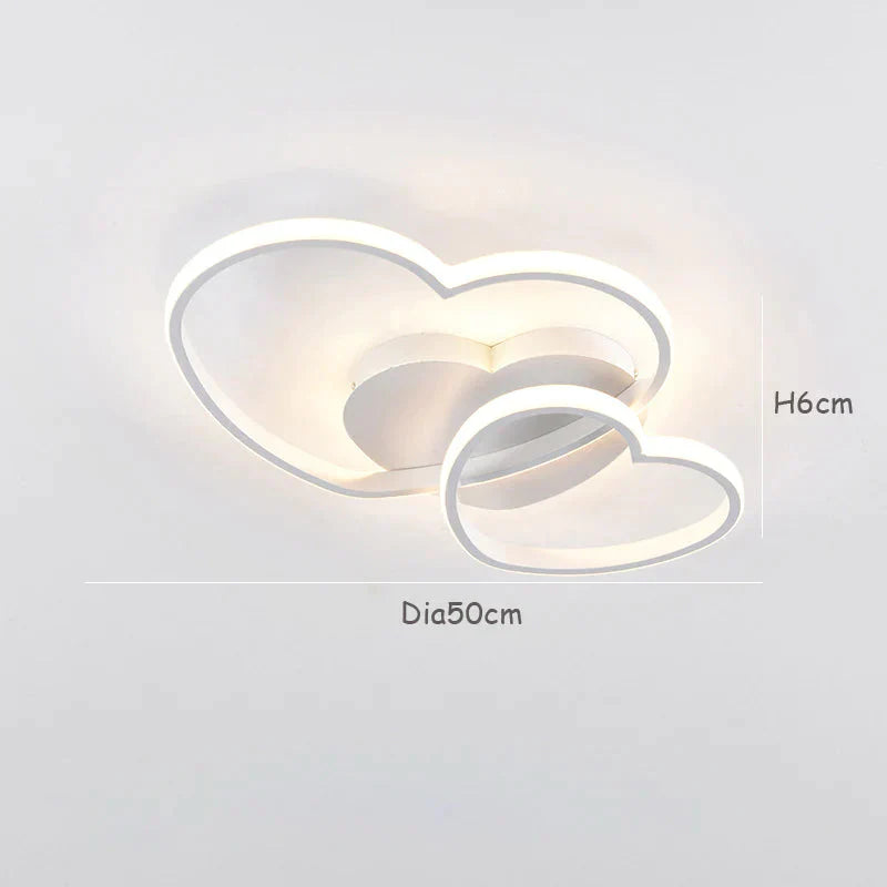 Modern Warm And Romantic Bedroom Nordic Creative Love - Shaped Ceiling Lamp For Children’s Room