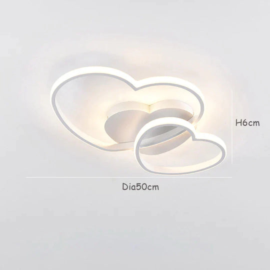 Modern Warm And Romantic Bedroom Nordic Creative Love - Shaped Ceiling Lamp For Children’s Room