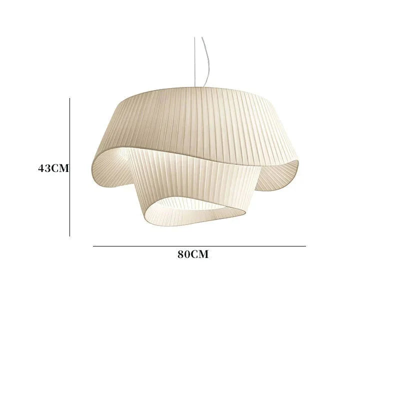 Chandelier Real Silk Satin Milky White Streamline Simple Bedroom Lamp Living Room Main White /