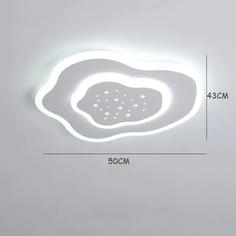 Creative Cloud Stars Ceiling Lamp Bedroom Room Modern Simple And Warm White / Light Dia50Cm