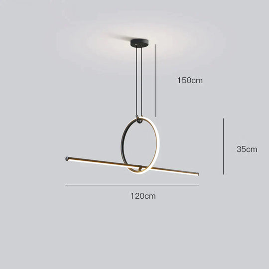 Modern Simple Dining Table Bar Lamp Minimalist Strip Chandelier Pendant