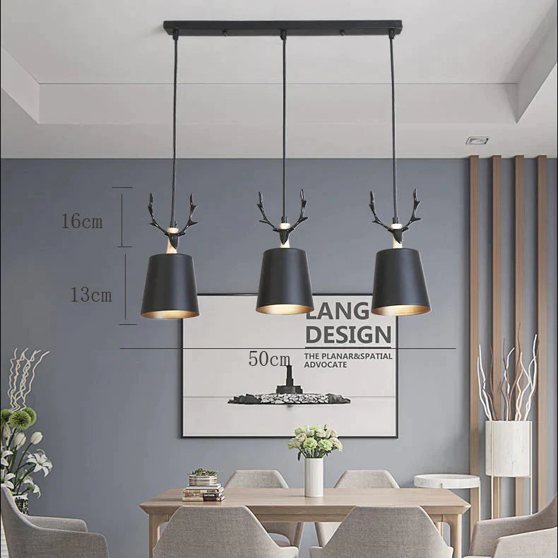 Nordic Dining Room Lamp Chandelier Three Simple Modern Color Lamps Log Study Master Bedroom