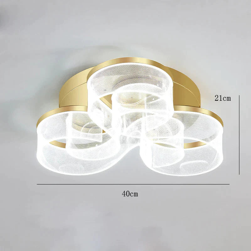 Living Room Ceiling Lamp Modern Simple Household Atmosphere Led Creative Flower Bedroom Gold / 3