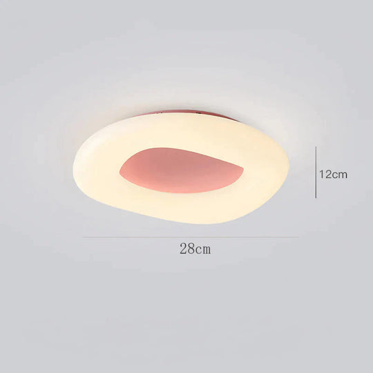 Donut Ceiling Lamp Modern Minimalist Bedroom Ring Creative Living Room Pink / Dia28Cm Tri - Color
