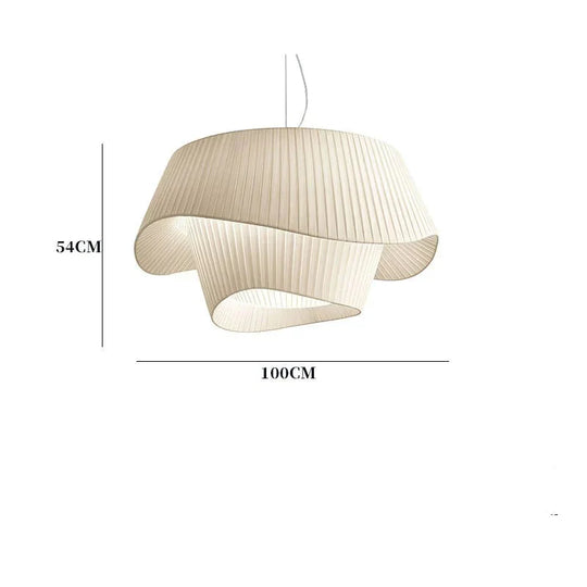 Chandelier Real Silk Satin Milky White Streamline Simple Bedroom Lamp Living Room Main White /