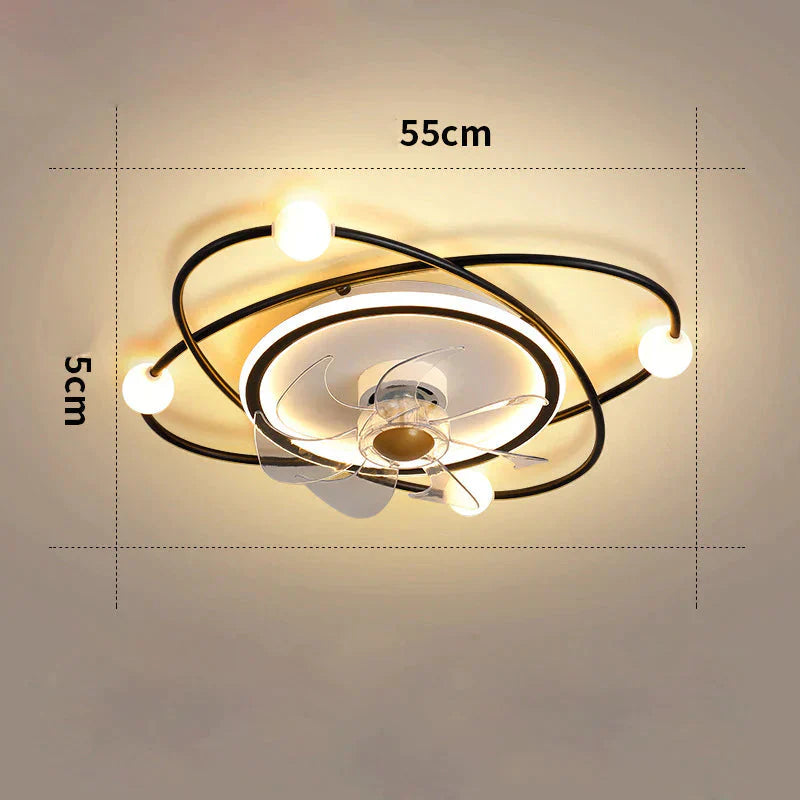 New Nordic Bedroom Ceiling Fan Lamp Modern Simple And Creative Living Room Lamps Intelligent Silent