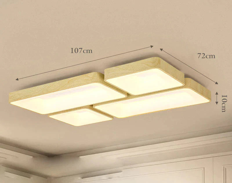 Headlight Ceiling Lamp Modern Minimalist Atmosphere Living Room Led Wood Grain Geometry Creative