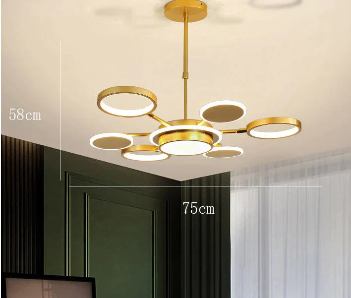 Modern Minimalist Luxury Restaurant Bedroom Atmosphere Creative Chandelier Gold / 6 Heads Tri -