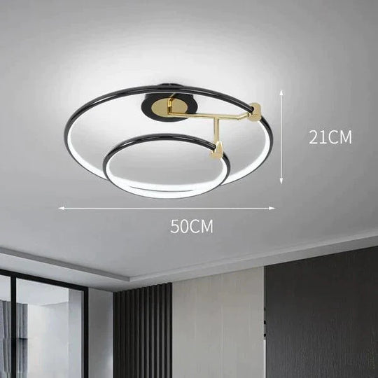 Minimalist Ceiling Lamp Light Luxury Restaurant Modern Simple Led Bedroom Round Room Black / White