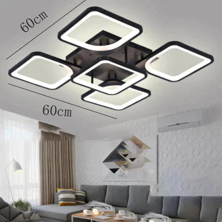 Living Room Lamp Acrylic Dimming Simple Modern Atmospheric Ceiling Black / 5 Heads White Light