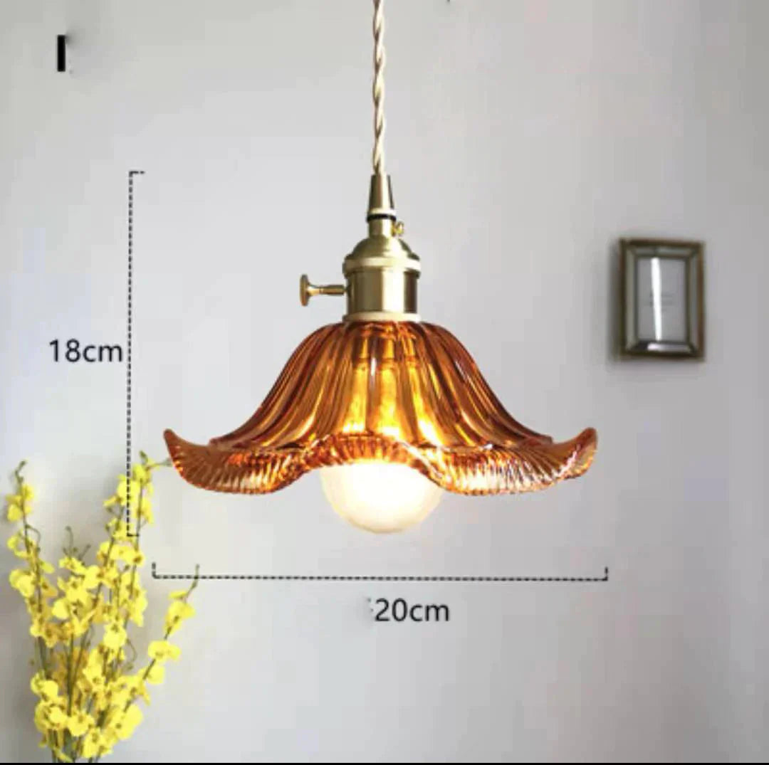 Brass Glass Bell Bedside Chandelier Nordic Simple Restaurant Bar Porch Balcony Lamp I Pendant