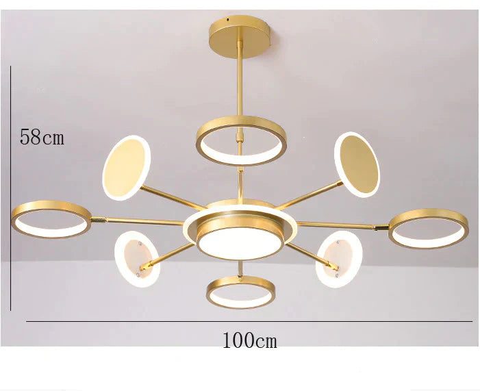 Modern Minimalist Luxury Restaurant Bedroom Atmosphere Creative Chandelier Gold / 8 Heads Tri -