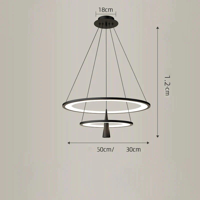 Simple Restaurant Chandelier Round Dining Table Room Lamp Modern Bedroom Study Led Living Bar