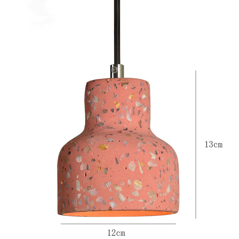 Semi - Transparent Cement Chandelier Creative Personality Bedside Dining Room Terrazzo Color Led