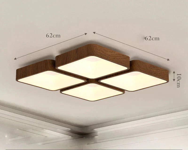 Headlight Ceiling Lamp Modern Minimalist Atmosphere Living Room Led Wood Grain Geometry Creative