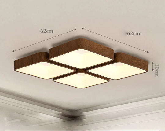 Headlight Ceiling Lamp Modern Minimalist Atmosphere Living Room Led Wood Grain Geometry Creative