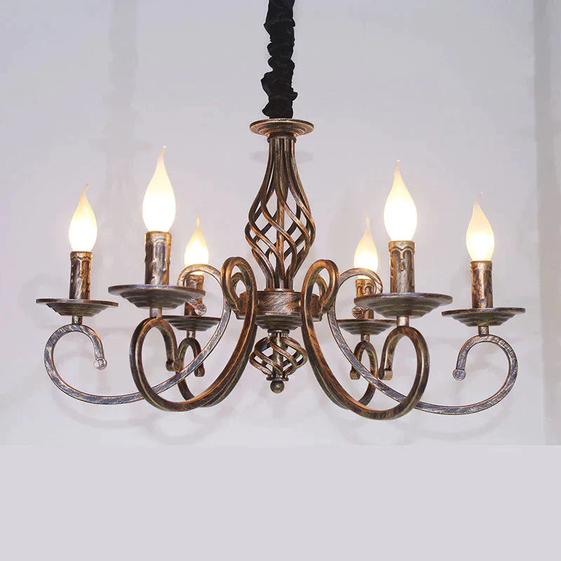 Retro Chandelier American Country Creative Wrought Iron Personality Pendant