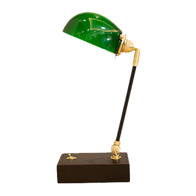 Haedus - Vintage - Style Green Glass Reading Lamp With Retro Design Perfect For