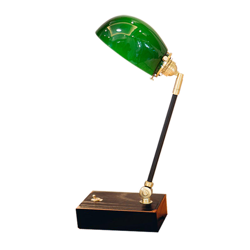 Haedus - Vintage - Style Green Glass Reading Lamp With Retro Design Perfect For